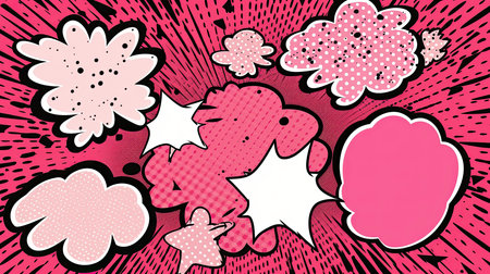 A Creative Concept of a Pink Background with Clouds for Text: A Photo Generated by AIの素材
