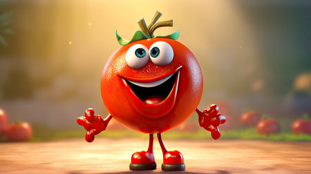 Tomato with a Face: Graphic Generated by AIの素材