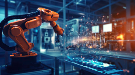 Automation and Robotics in Manufacturing AI Graphicの素材
