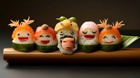 Comedy Food: A Funny Sushi Generated by AIの素材