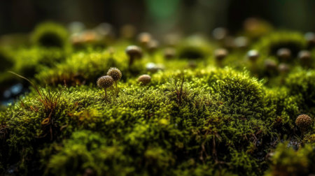 Moss Macro Nature AI generatedの素材