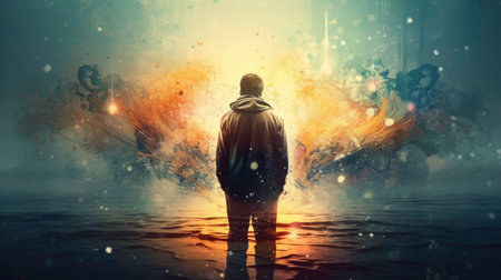 Abstract Graphic Wallpaper AI generatedの素材