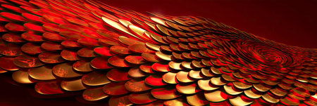 A Shiny and Metallic Pattern of Dragon Scales: A Graphic Design Image for a Banner Generated by AIの素材