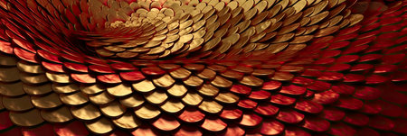 A Dragon's Beauty: A Red Gold Image of a Reptile Skin for a Banner Generated by AIの素材