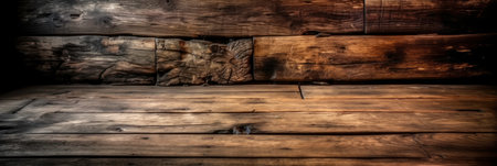Wood Pattern of Floor and Wall Background AI Generatedの素材