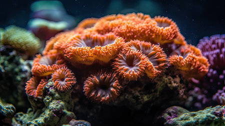 Beautiful coral in an aquarium. Underwater world with corals.の素材