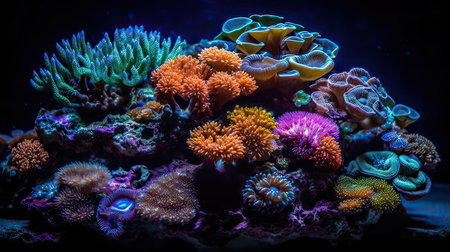 colorful corals in aquarium. underwater world. underwater world.の素材