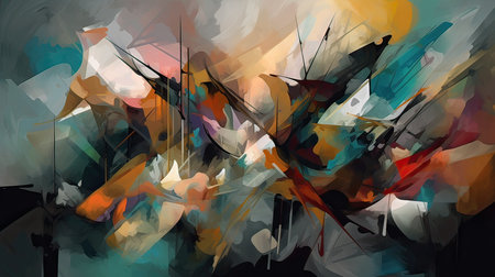 abstract art background. acrylic painting on canvas. Fragment of artwork.の素材
