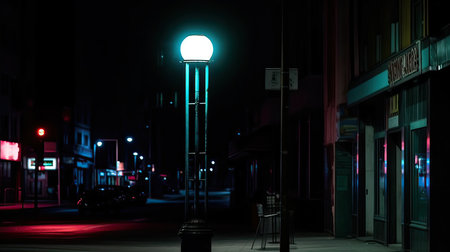 Street light in the city at night. night scene. 3d renderingの素材