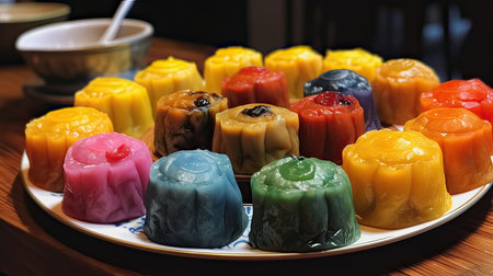 Thai dessert, Dessert made from glutinous rice and coconut milkの素材