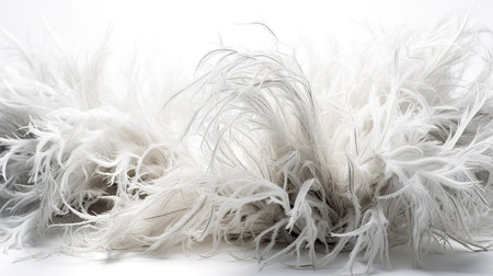 White feathers on a white background, soft focus, close-upの素材
