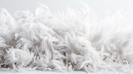 White feathers on a white background, close-up, soft focusの素材