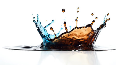 splash of water on a white background, isolated object on whiteの素材
