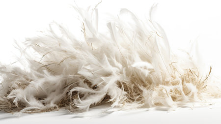 feathers on a white background close-up. studio shotの素材