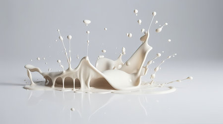 splash of white milk isolated on a white background. 3d renderingの素材