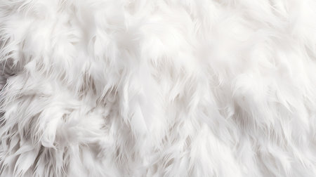 White fluffy fur as a background. texture. close-up.の素材