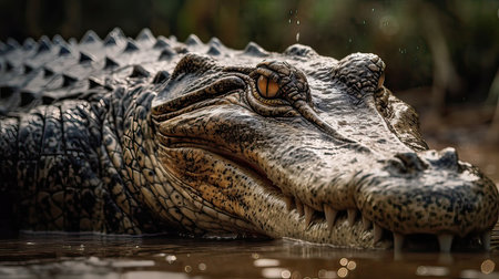 Crocodile head close-up in Kruger Park, South Africaの素材