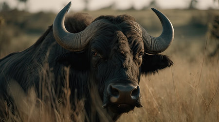 African buffalo (Syncerus caffer) in the grasslandの素材