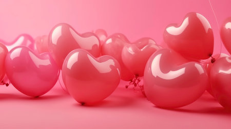 Pink gel balls on a pink background (AI generated image)の素材