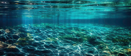 Shimmering Water with Solar Flares (AI Generated)の素材