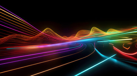 Beautiful glow flare and spark. Red blue special effect, speed police line. Magic of moving fast motion laser beams, horizontal light rays. Abstract neon color glowing lines background.generated by AIの素材