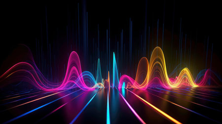 Beautiful glow flare and spark. Red blue special effect, speed police line. Magic of moving fast motion laser beams, horizontal light rays. Abstract neon color glowing lines background.generated by AIの素材