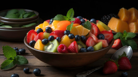 Fruit salad from a large assortment of fresh fruits.Generated by aiの素材