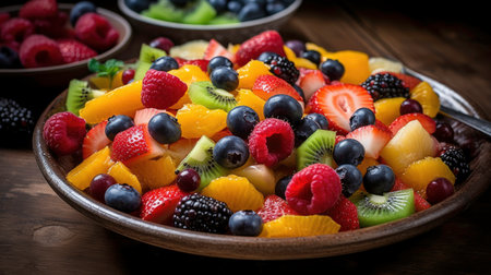 Fruit salad from a large assortment of fresh fruits.Generated by aiの素材