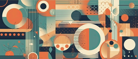 Vector geometric minimal abstract background for wallpaper, banner, background, landing Page.AI-generatedの素材