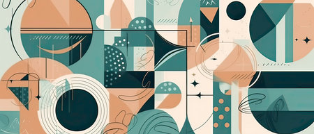 Vector geometric minimal abstract background for wallpaper, banner, background, landing Page.AI-generatedの素材