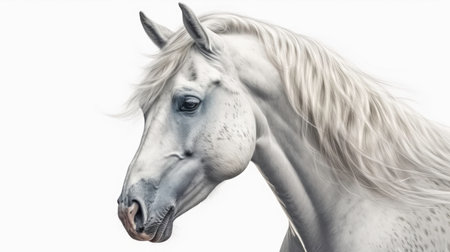 Image of a white horse with a beautiful mane.Generated by aiの素材