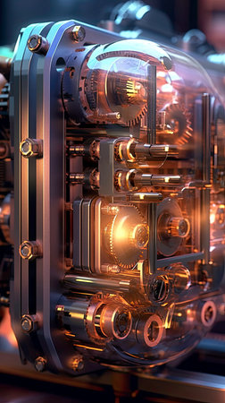 Computer Graphic Design of an Engine generated by AIの素材