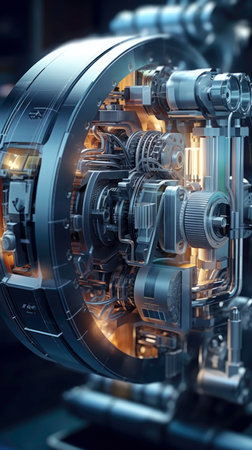 Computer Graphic Design of an Engine generated by AIの素材