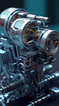 Computer Graphic Design of an Engine generated by AIの素材