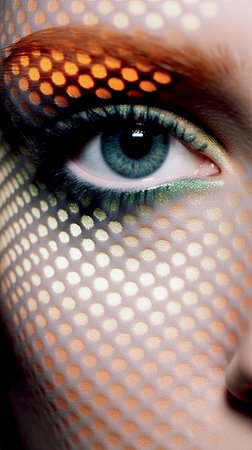Colorful Art and Makeup on a Girls Face generated by AIの素材