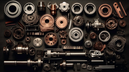 A Gears Pattern: A Technology and Industry Background Generated by AIの素材