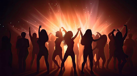 Colorful Nightlife at the Disco Club Generated by AIの素材