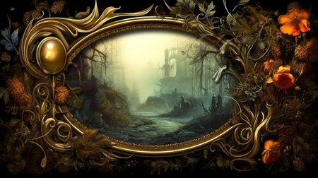 A Magical Image in a Frame: A Fantasy Artwork. Generated by AIの素材