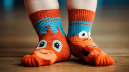 The Cutest and Most Colorful Socks for Children. Generated by AI.の素材