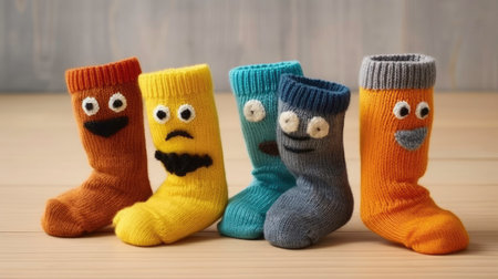 The Cutest and Most Colorful Socks for Children. Generated by AI.の素材
