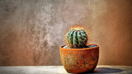 How a Cactus Can Add Interest and Pattern to a Textured Background. Generated by AI.の素材
