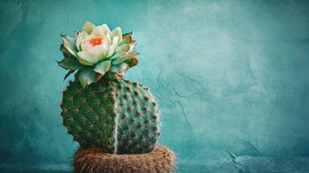How a Cactus Can Add Interest and Pattern to a Textured Background. Generated by AI.の素材