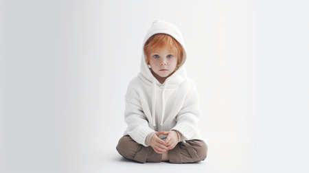 Cute Child Illustration on White Background generated by AIの素材