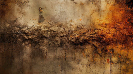 A Mystic and Fantasy Artwork on a Texture Background generated by AIの素材