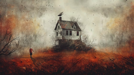 A Mystic and Fantasy Artwork on a Texture Background generated by AIの素材