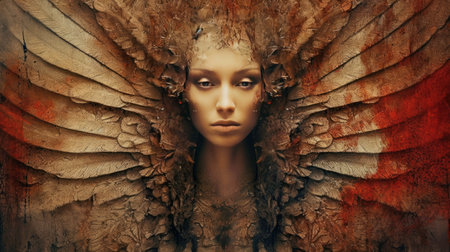 A Mystic and Fantasy Artwork on a Texture Background generated by AIの素材