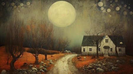 A Mystic and Fantasy Artwork on a Texture Background generated by AIの素材