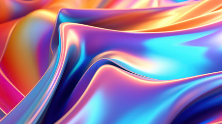 Glowing Multicolor Gradient Flow Generated by AIの素材