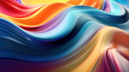 Glowing Multicolor Gradient Flow Generated by AIの素材