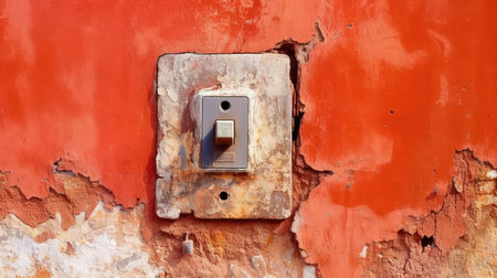 Vintage Grunge Texture of a Wall with a Switch Generated by AIの素材